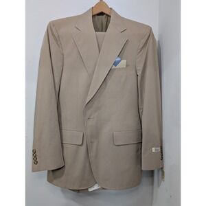 NWT Haspel Mens Tan Classic Fit Two-Button Suit Jacket Menswear With Pants